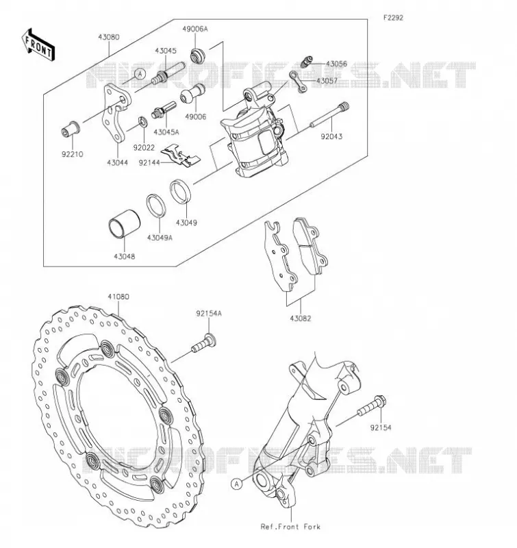 FREIN AVANT Kawasaki MOTOS 400 2019 Z400  ER400DKF