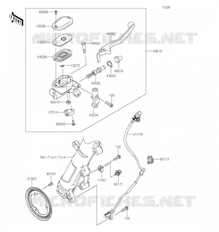 MAITRE CYLINDRE AV Kawasaki MOTOS 400 2019 Z400  ER400DKF