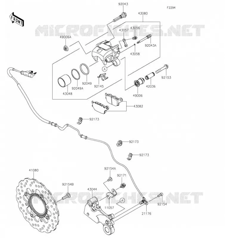FREIN ARRIERE Kawasaki MOTOS 650 2020 Z650  ER650KLFA