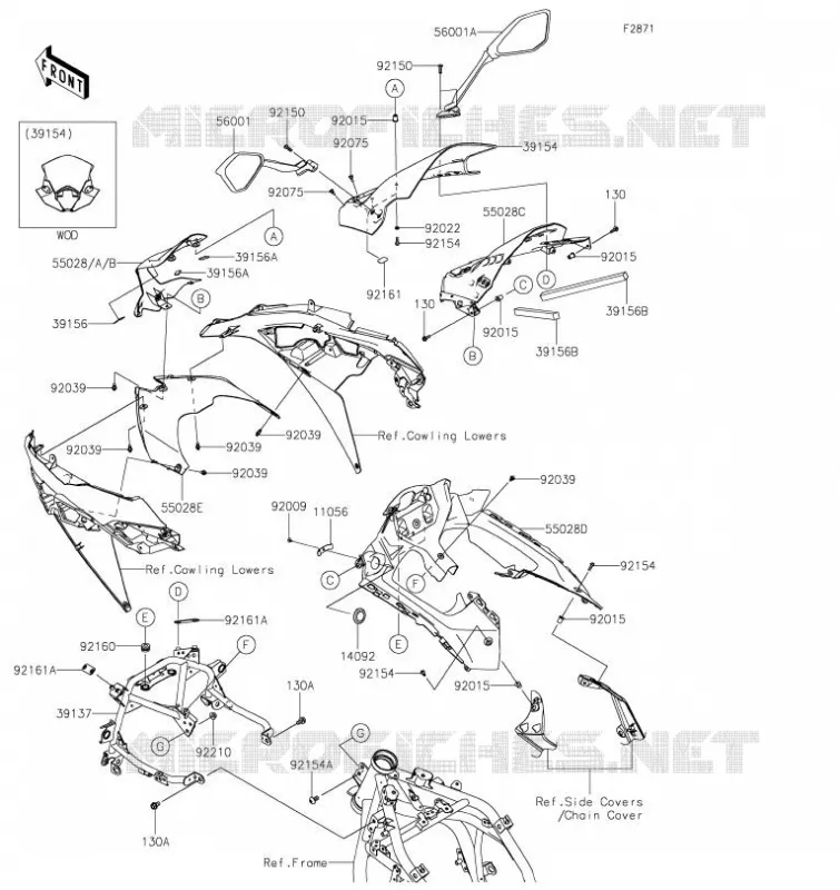 CARENAGE Kawasaki MOTOS 650 2020 NINJA 650  EX650MLF