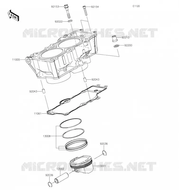 CYLINDRE/PISTON Kawasaki MOTOS 650 2020 NINJA 650  EX650MLF