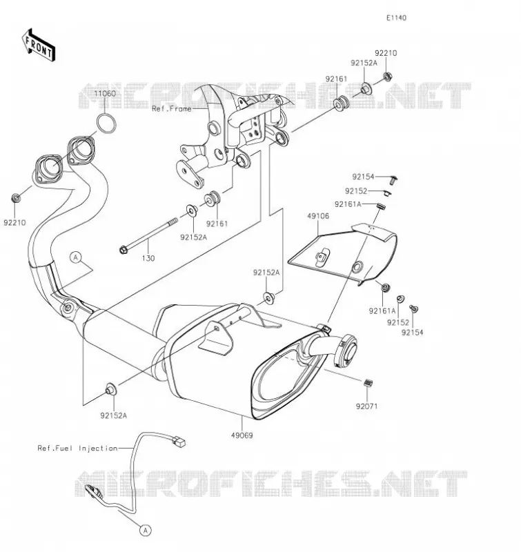 &Eacute;CHAPPEMENT Kawasaki MOTOS 650 2020 NINJA 650  EX650MLF