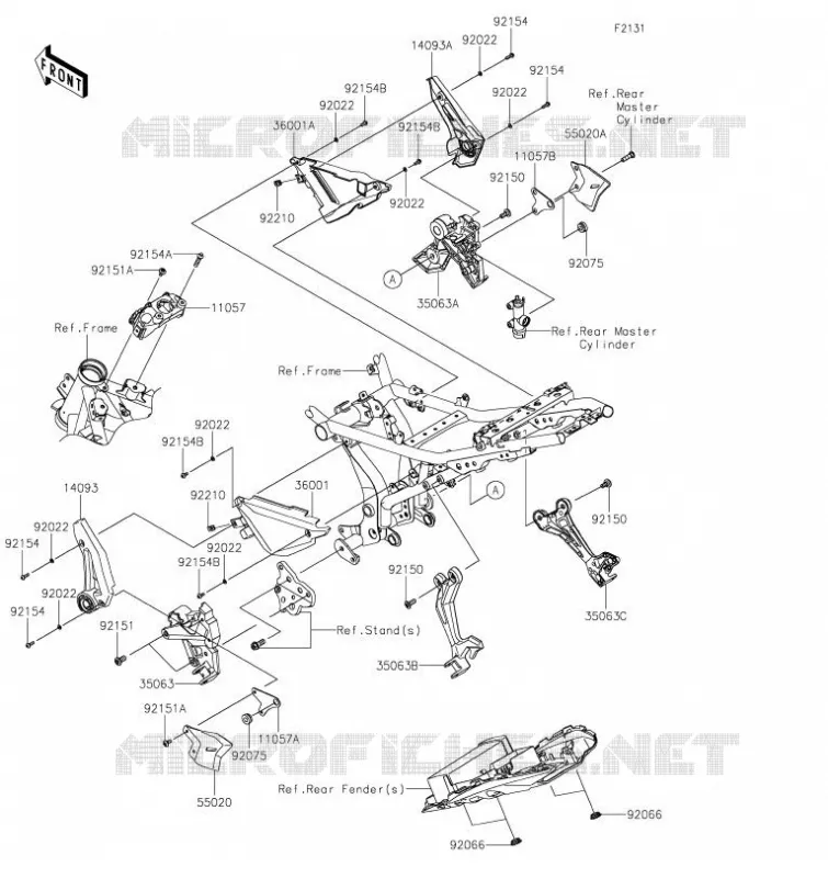 PIECE DE CADRE (COUVERTURE) Kawasaki MOTOS 650 2020 NINJA 650  EX650MLF