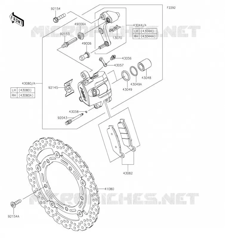 FREIN AVANT Kawasaki MOTOS 650 2020 NINJA 650  EX650MLFA