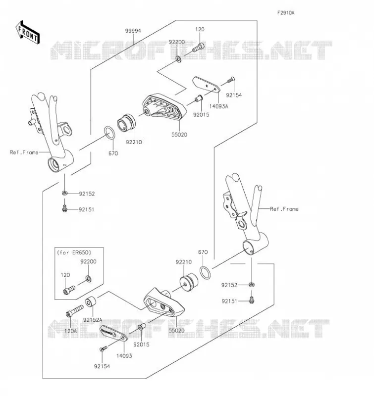 ACCESSOIRE(PROTEGE CARTER) Kawasaki MOTOS 650 2020 NINJA 650  EX650MLFA