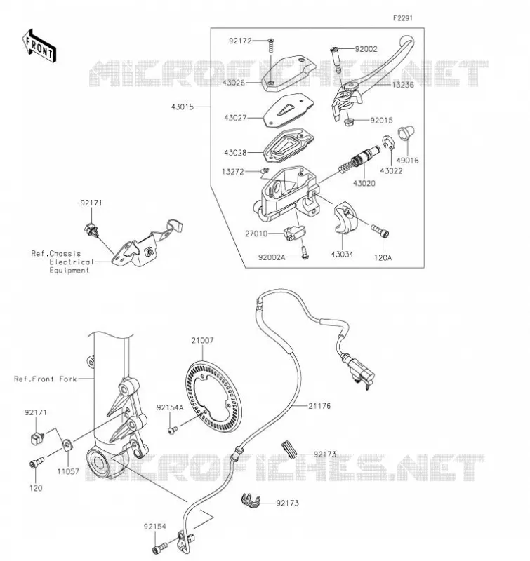 MAITRE CYLINDRE AV Kawasaki MOTOS 650 2020 NINJA 650  EX650MLFA