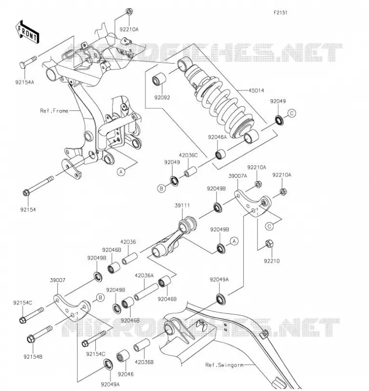 SUSPENSION/AMORTISSEUR Kawasaki MOTOS 650 2020 NINJA 650  EX650MLFA
