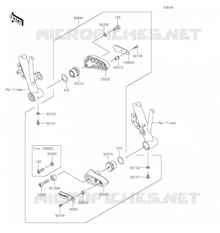 ACCESSOIRE(PROTEGE CARTER) Kawasaki MOTOS 650 2021 NINJA 650  EX650MMFNN