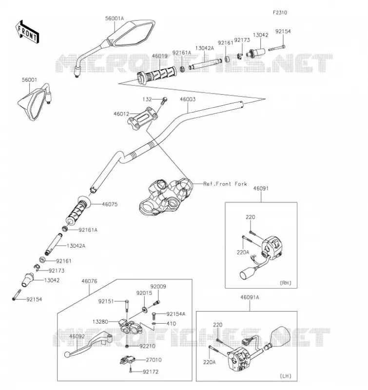 GUIDON Kawasaki MOTOS 300 2020 VERSYS-X 300  KLE300CLFA