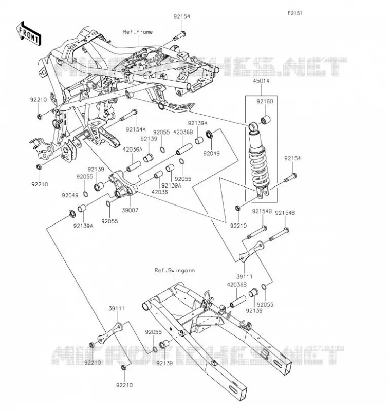 SUSPENSION/AMORTISSEUR Kawasaki MOTOS 300 2020 VERSYS-X 300  KLE300CLFA