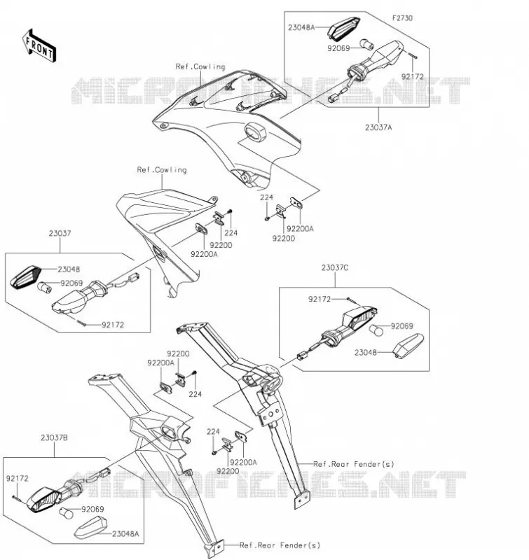 CLIGNOTANTS Kawasaki MOTOS 650 2021 VERSYS 650  KLE650FMFNN