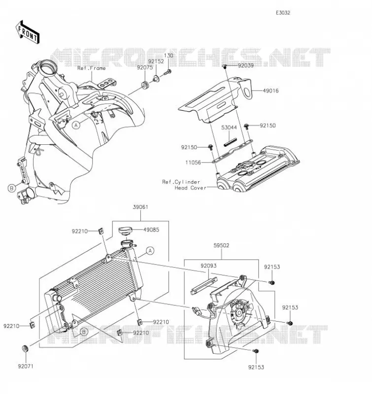 RADIATEUR Kawasaki MOTOS 650 2021 VERSYS 650  KLE650FMFNN