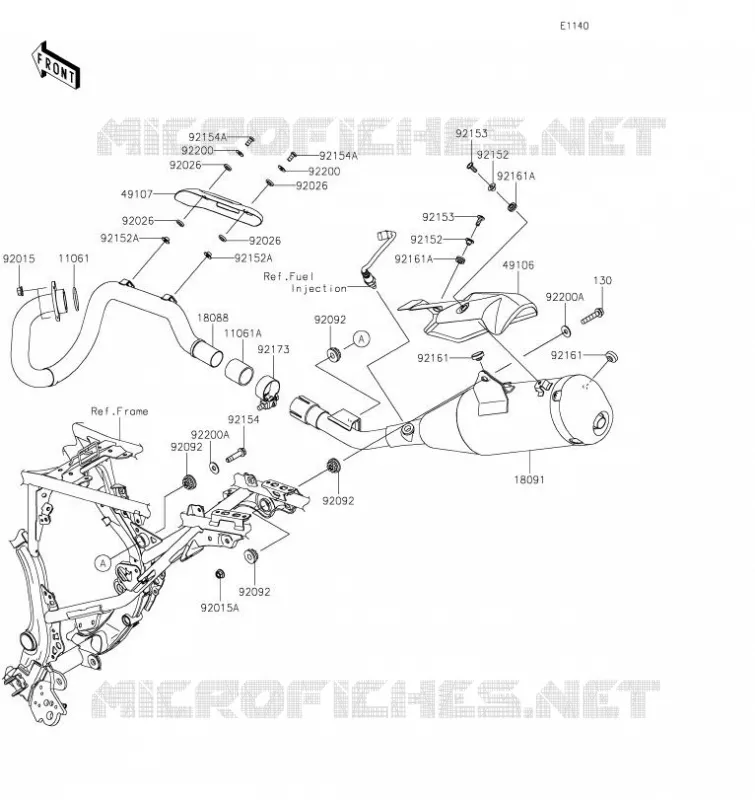 &Eacute;CHAPPEMENT Kawasaki MOTOS 230 2020 KLX230  KLX230ALF
