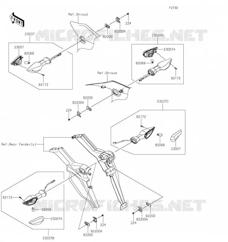 CLIGNOTANTS Kawasaki MOTOS 1000 2019 VERSYS 1000 SE  KLZ1000DKF