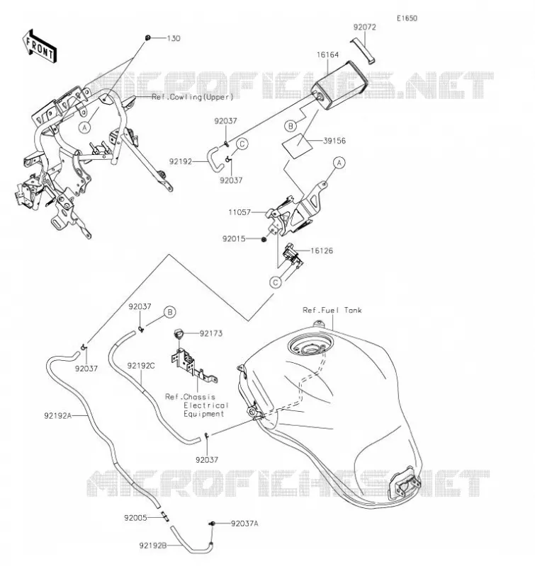 SYSTEME D'EVAPORATION CARBURANT Kawasaki MOTOS 1000 2019 VERSYS 1000 SE  KLZ1000DKF