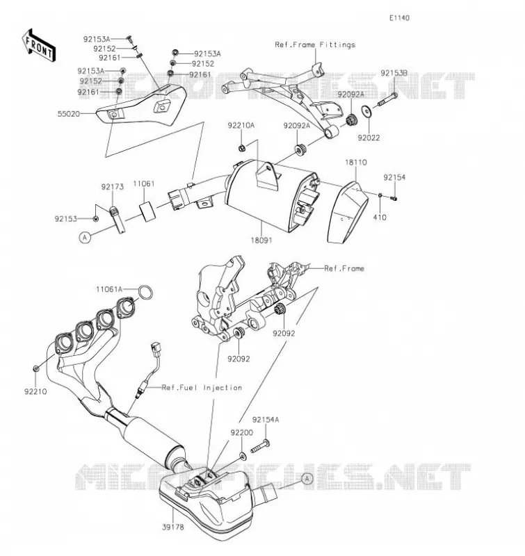 &Eacute;CHAPPEMENT Kawasaki MOTOS 1000 2021 VERSYS 1000 SE  KLZ1000DMFNN