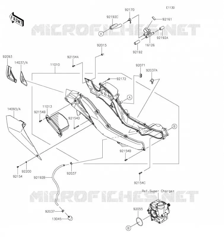 FILTRE A AIR Kawasaki MOTOS 1000 2020 Z H2  ZR1000KLF