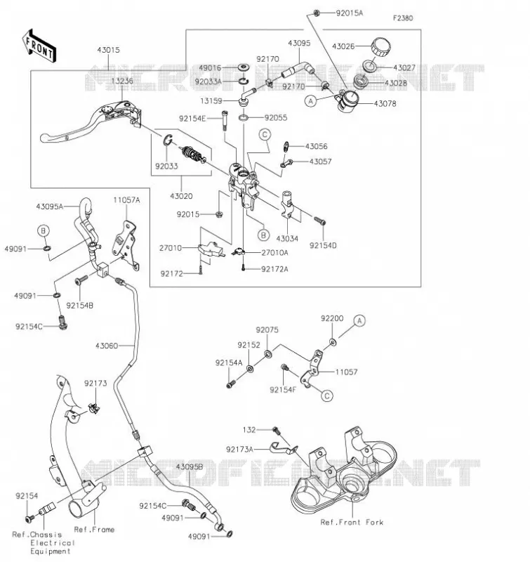 EMBRAYAGE MAITRE CYLINDRE Kawasaki MOTOS 1000 2020 Z H2  ZR1000KLF