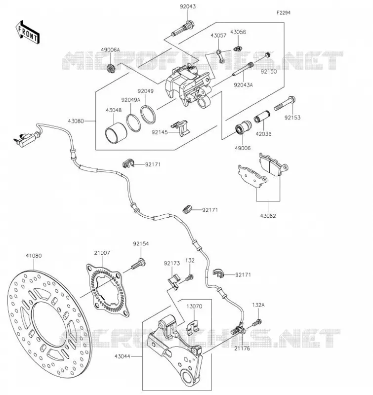 FREIN ARRIERE Kawasaki MOTOS 1000 2020 Z H2  ZR1000KLF