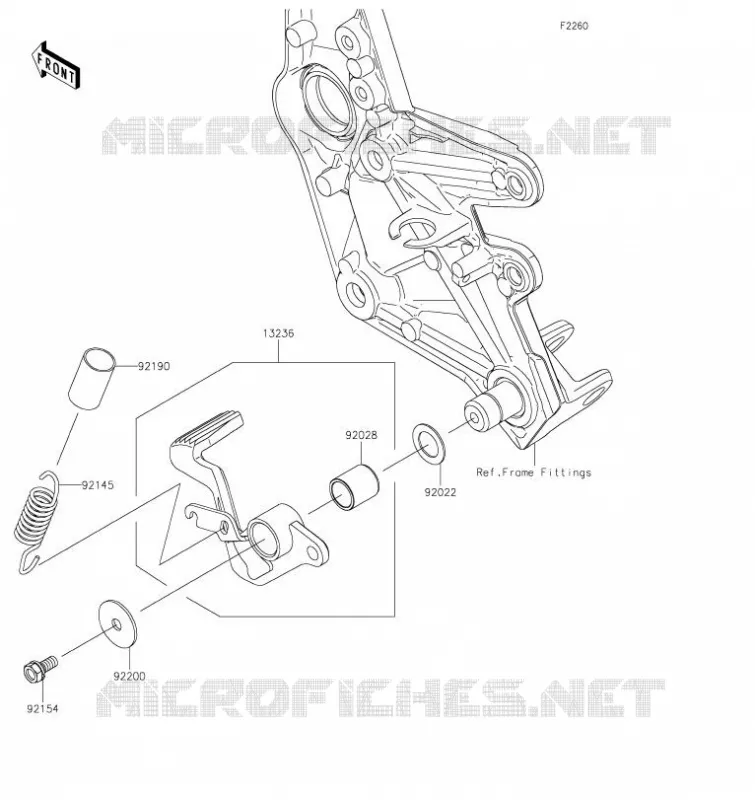 PEDALE DE FREIN/TORQUE LINK Kawasaki MOTOS 1000 2020 Z H2  ZR1000KLF
