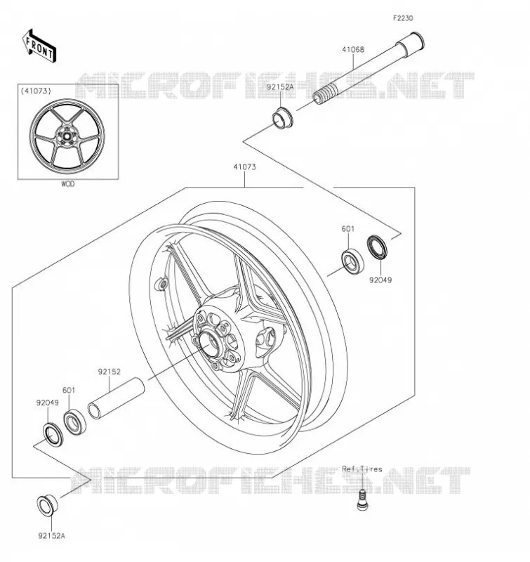 ROUE AVANT Kawasaki MOTOS 1000 2020 Z H2  ZR1000KLF