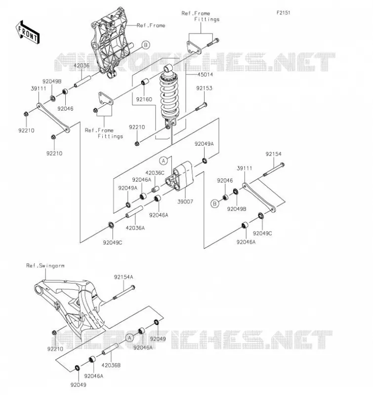 SUSPENSION/AMORTISSEUR Kawasaki MOTOS 1000 2020 Z H2  ZR1000KLFA