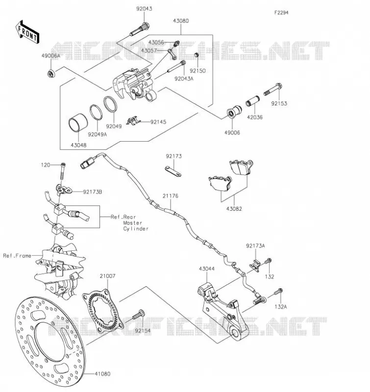 FREIN ARRIERE Kawasaki MOTOS 900 2020 Z900RS  ZR900CLFA