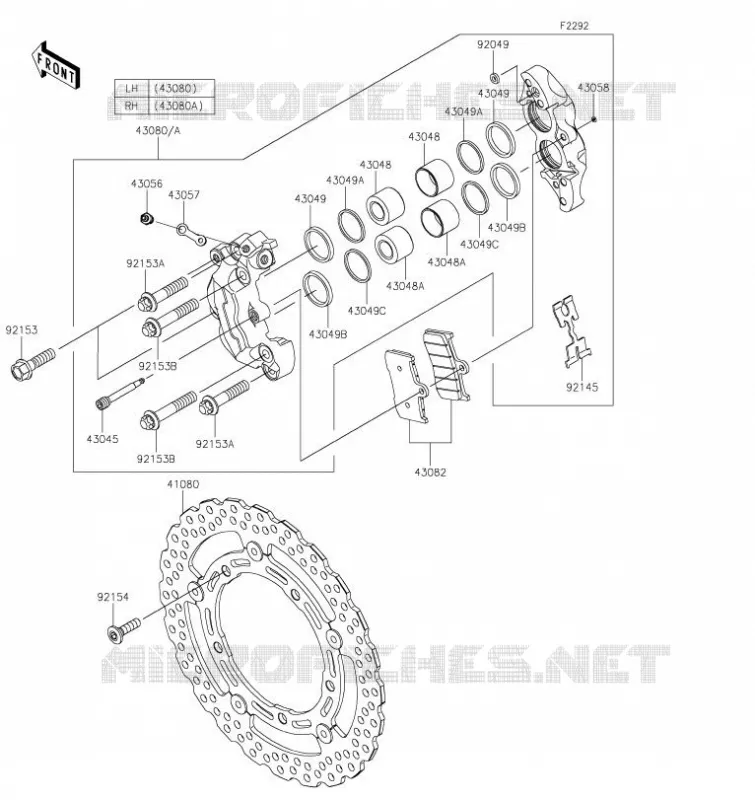 FREIN AVANT Kawasaki MOTOS 900 2021 Z900  ZR900FMFNN