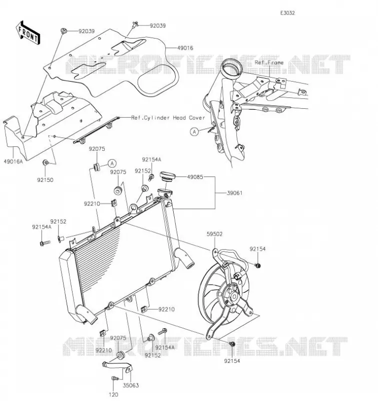 RADIATEUR Kawasaki MOTOS 900 2021 Z900  ZR900FMFNN