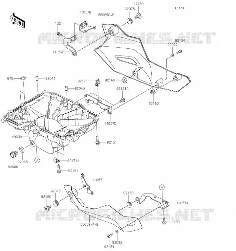 CARTER INFERIEUR Kawasaki MOTOS 900 2021 Z900  ZR900FMFNN