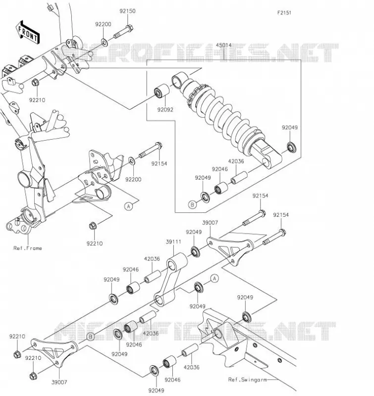 SUSPENSION/AMORTISSEUR Kawasaki MOTOS 900 2021 Z900  ZR900FMFNN