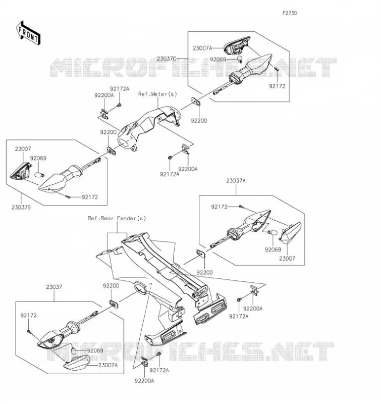 CLIGNOTANTS Kawasaki MOTOS 900 2021 Z900  ZR900FMFNN