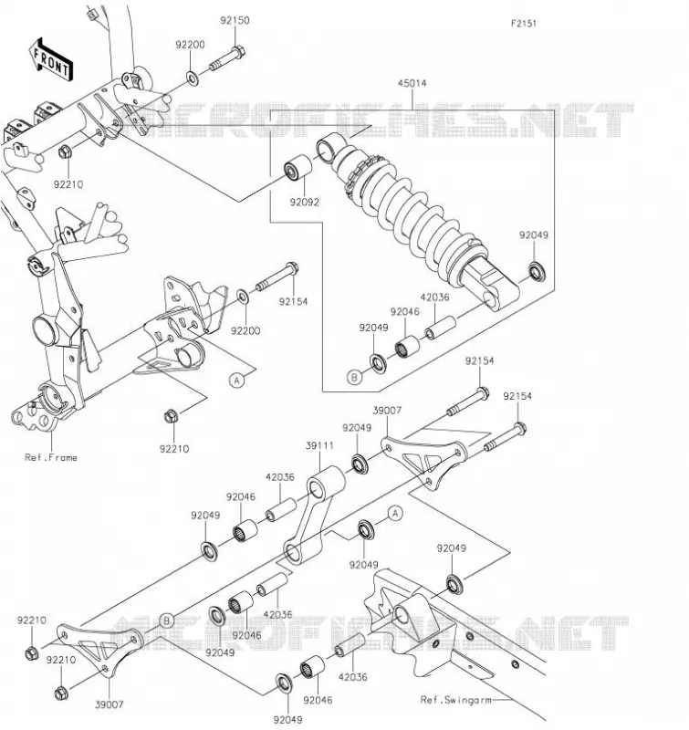 SUSPENSION/AMORTISSEUR Kawasaki MOTOS 900 2021 Z900  ZR900FMFNN