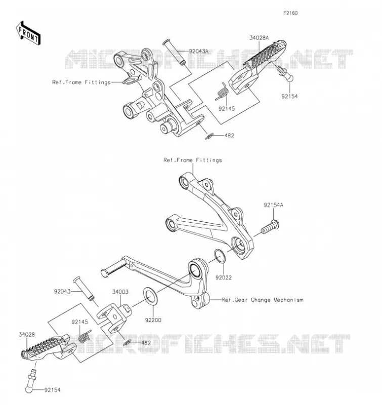 REPOSE PIED Kawasaki MOTOS 1000 2020 NINJA H2R  ZX1000YLF