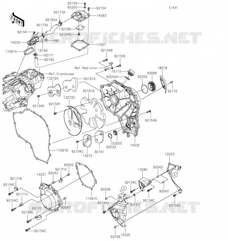 COUVERCLES MOTEUR Kawasaki MOTOS 1000 2020 NINJA H2 SX SE PLUS  ZX1002DLF