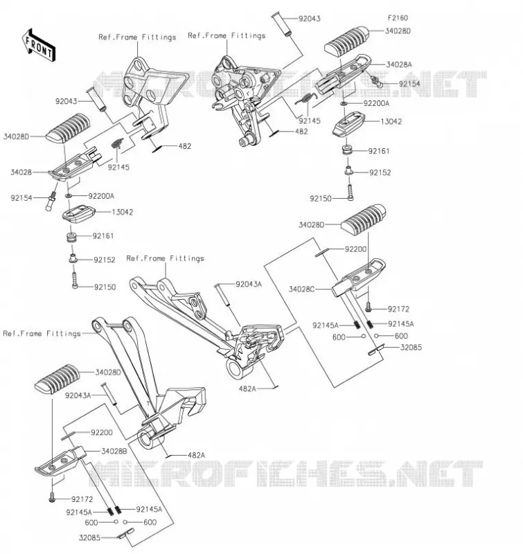 REPOSE PIED Kawasaki MOTOS 1000 2020 NINJA 1000SX  ZX1002KLF