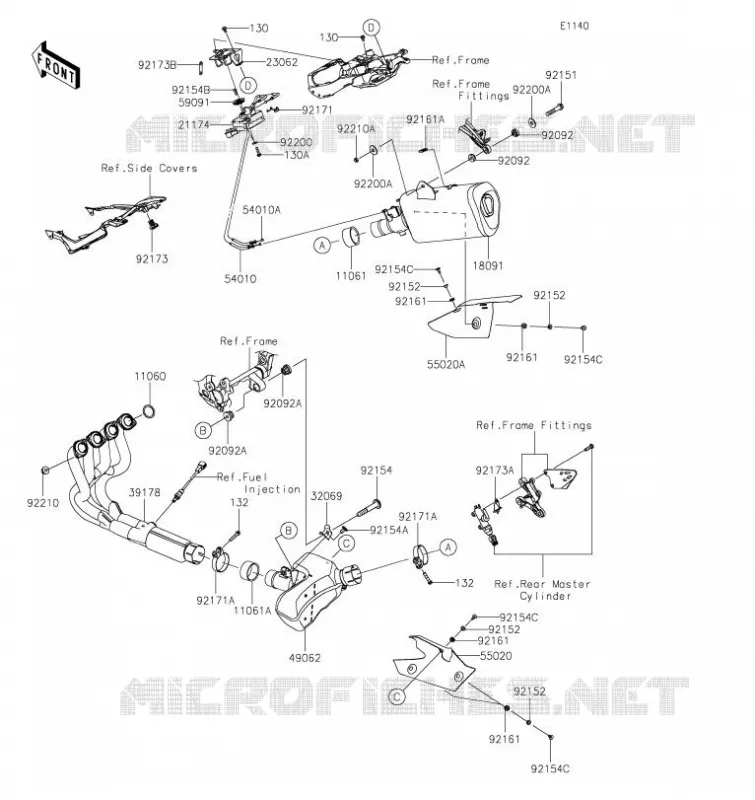 &Eacute;CHAPPEMENT Kawasaki MOTOS 636 2021 NINJA ZX-6R  ZX636GMFNN