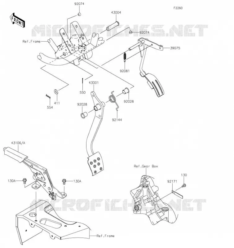 PEDALE DE FREIN/LEVIER ACCELERATEUR Kawasaki SSV 400 2021 MULE SX  KAF400PMFNN