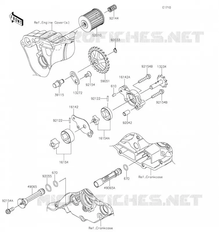 POMPE A HUILE Kawasaki TOUT-TERRAIN 250 2021 KX250X  KX252DMFNN