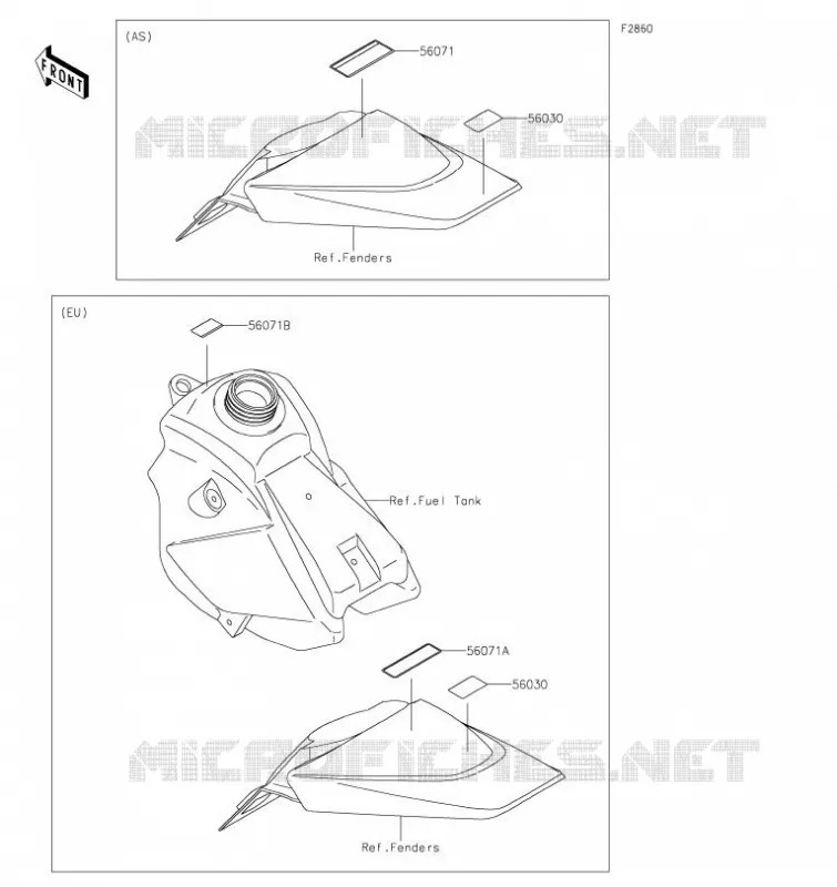 ETIQUETTES Kawasaki TOUT-TERRAIN 65 2021 KX65  KX65CMFNN