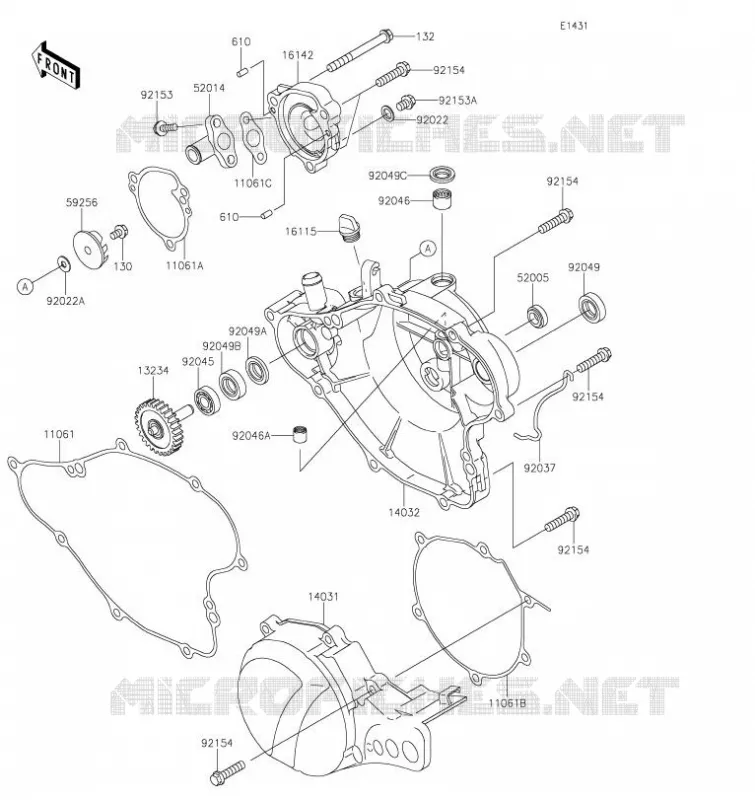COUVERCLES MOTEUR Kawasaki TOUT-TERRAIN 65 2021 KX65  KX65CMFNN