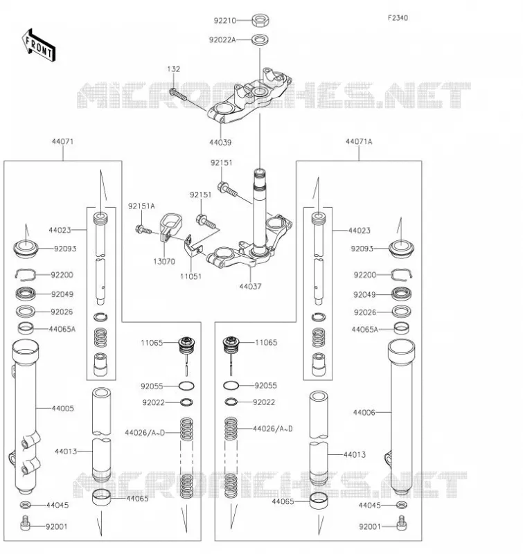 FOURCHE Kawasaki TOUT-TERRAIN 65 2021 KX65  KX65CMFNN