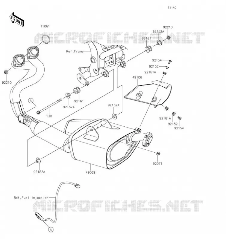 &Eacute;CHAPPEMENT Kawasaki MOTOS 650 2023 Z650  ER650NPFAN