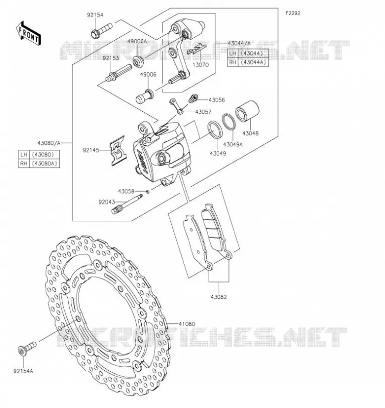 FREIN AVANT Kawasaki MOTOS 650 2023 Z650  ER650NPFAN