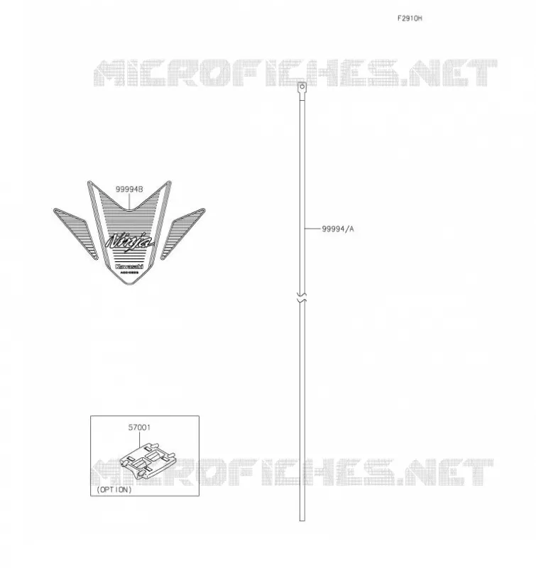 ACCESSOIRE(DECALS) Kawasaki MOTOS 400 2023 NINJA 400  EX400GPFAL