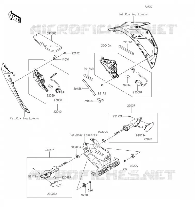 CLIGNOTANTS Kawasaki MOTOS 400 2023 NINJA 400  EX400GPFAL