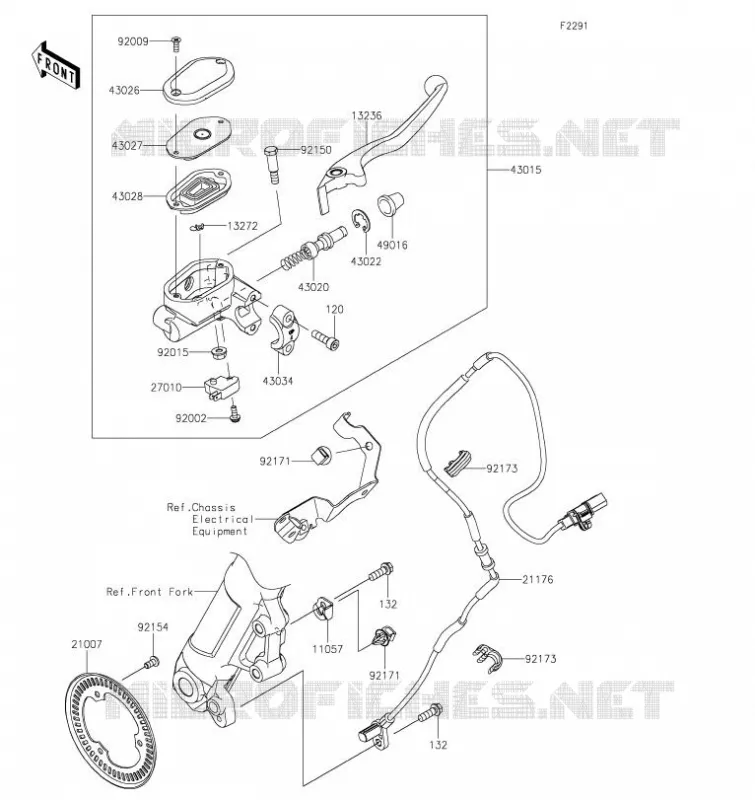 MAITRE CYLINDRE AV Kawasaki MOTOS 400 2023 NINJA 400  EX400GPFBL