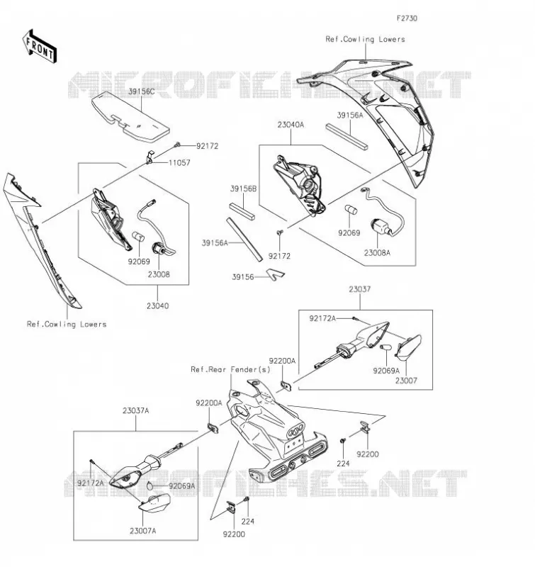 CLIGNOTANTS Kawasaki MOTOS 400 2023 NINJA 400  EX400GPFNL