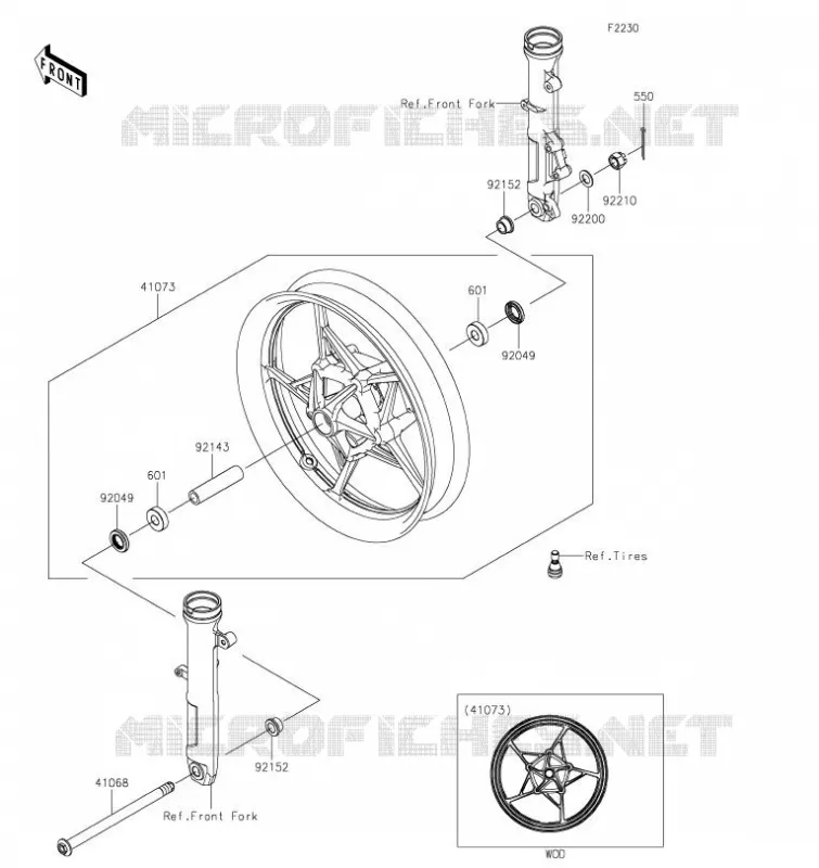ROUE AVANT Kawasaki MOTOS 400 2023 NINJA 400  EX400GPFNN