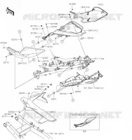 COUVERCLES LATERAUX   CHAINE pour Kawasaki NINJA 400 2020